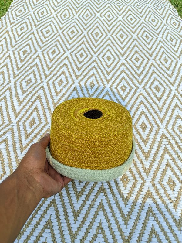 Jute Yellow tissue box